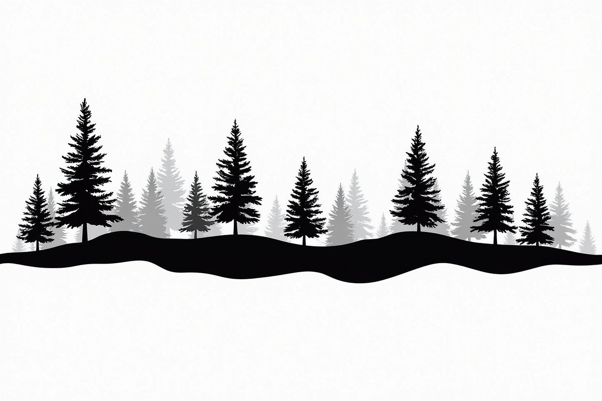 Pine Forest Silhouette Bundle, a Graphic by Creativeshirt (Photo 12 of 16)