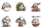 Funny easter bunny peeking clipart, an Illustration by CreationArt (Thumbnail 6 of 7)