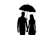 50 Couple Umbrella Silhouette Bundle, an Illustration by Designs_River (Thumbnail 34 of 51)