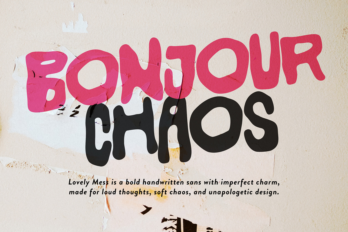Lovely Mess Handwritten Chaotic Sans, a Handwritten Font by Struvictory.art (Photo 2 of 9)