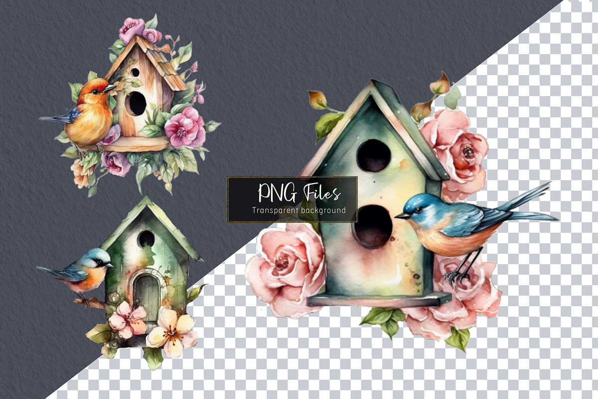 Watercolor Spring Bird Feeder Clipar, an Animal Illustration by Colorsfav (Photo 5 of 5)