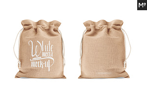 Drawstring / Burlap Jute Bag Mock-up