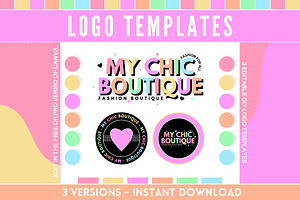 Pastel Neon Logo Templates, a Branding & Logo Template by SunshineStudioBoutique