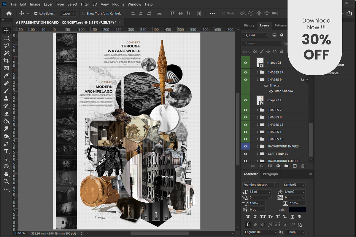 Photoshop - A1 Presentation Board, a Presentation Template by AIM DESIGN STUDIO (Photo 3 of 3)