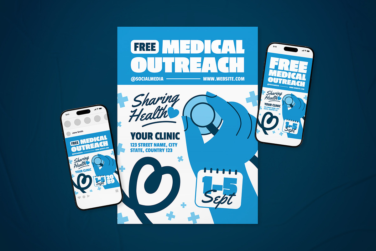 Medical Outreach Service Flyer Set, a Flyer Template by The Good Store (Photo 1 of 2)