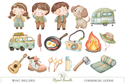Watercolor Camping Adventure Set, an Illustration by MockupWizard (Thumbnail 2 of 5)