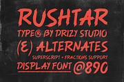 Rushtar - Brush Grunge Typeface, a Handwritten Font by Drizy (Thumbnail 2 of 10)