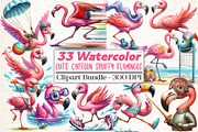 Cute Cartoon Sporty Flamingos, an Illustration by DreamCafeArt (Thumbnail 1 of 5)
