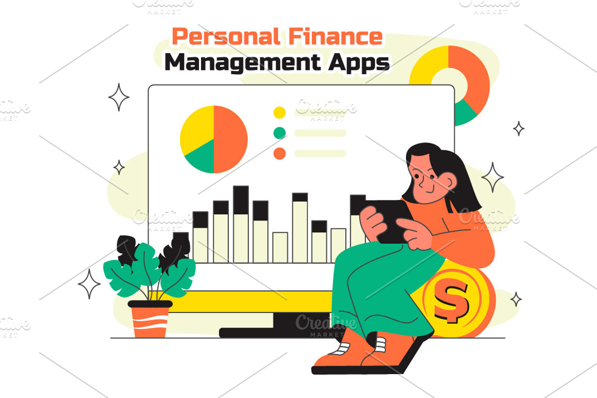 10 Personal Finance Management Apps, a Finance Illustration by denayunebgt (Photo 4 of 4)