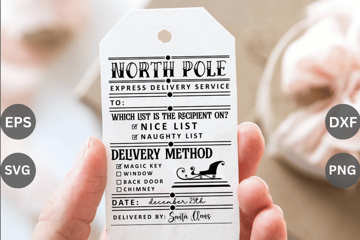 North pole delivery tag SVG Bundle,, an Object Graphic by Cut File (Photo 2 of 5)