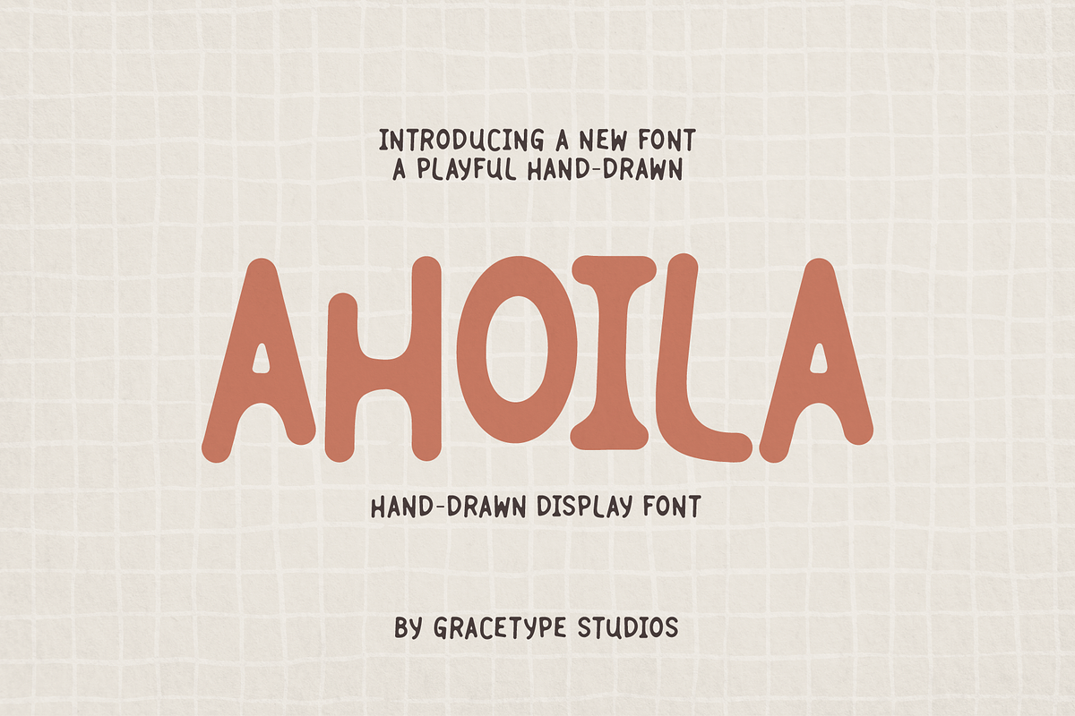 Ahoila | Hand Drawn Display Font, a Handwritten Font by gracetype_studio (Photo 1 of 12)