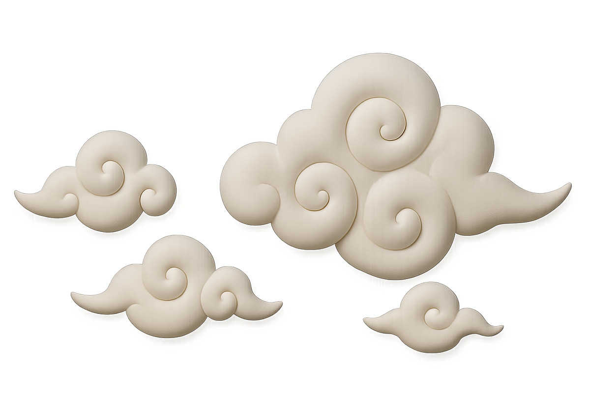 Mid autumn festival clouds isolated, an Illustration by Dvoevnore photos
