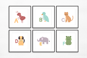 Children Cute Animals Alphabet