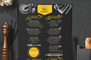 FREE! Trifold Food Menu Brochure