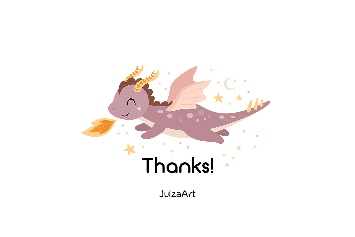 Cute dragon girl clipart, an Animal Illustration by JulzaArt (Photo 6 of 6)