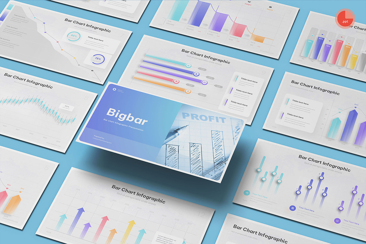 Bar Chart PowerPoint, a Presentation Template by Pixslides (Photo 1 of 4)