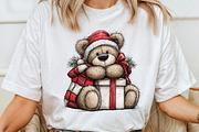 Whimsical Christmas Bear Clipart PNG, a Seasonal Illustration by Canvas Craft (Thumbnail 6 of 10)