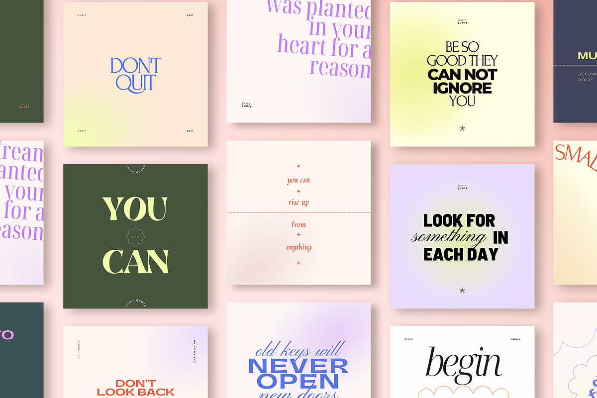 Retro Gradient Insta Quotes, a Social Media Template by Kseniia_Design (Photo 6 of 9)