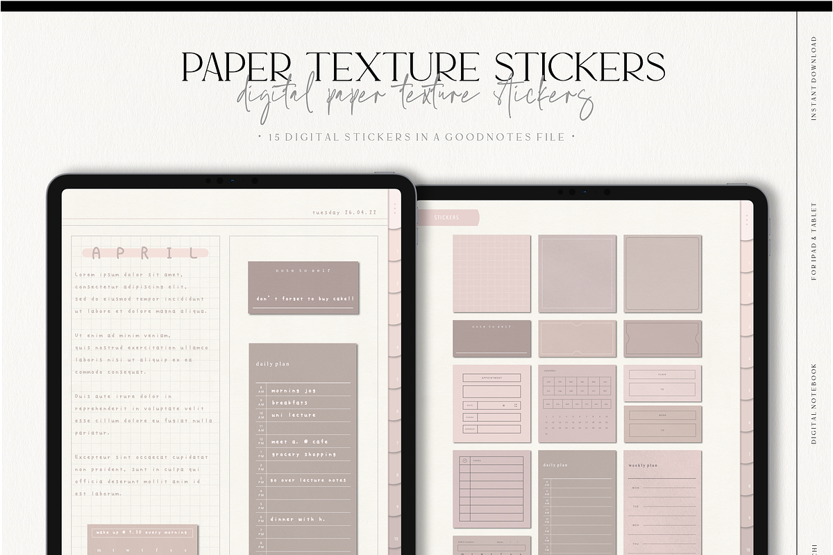 Digital Nude Paper Texture Notebook, a Stationery Template by MainichiDesign (Photo 8 of 10)