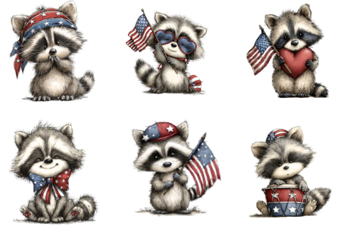 Patriotic Raccoon PNG Clipart, an Animal Illustration by Designking (Photo 5 of 5)