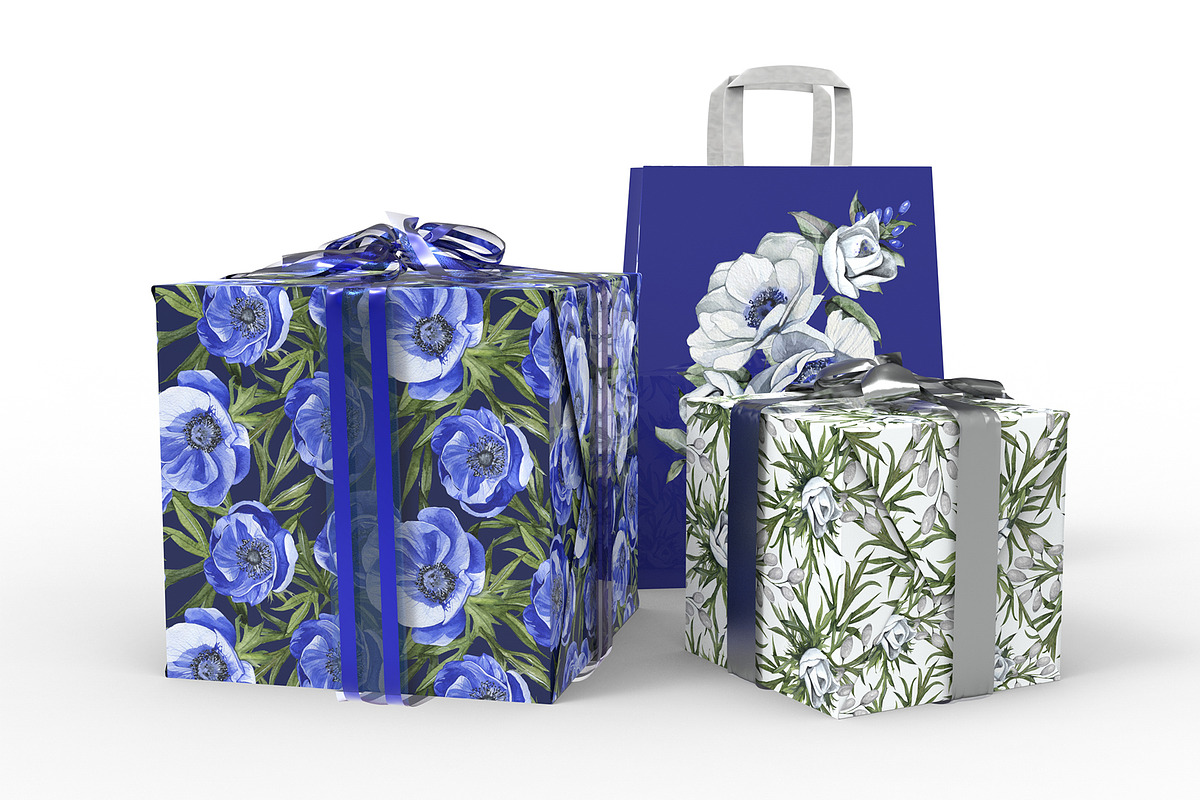 In Blue Anemone Design Set, a Decorative Illustration by Simple Design (Photo 6 of 8)
