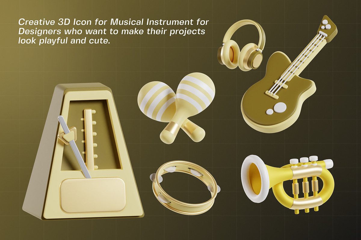 Music 3D Icon Pack, an Object 3D Model by Tempcraft (Photo 2 of 5)