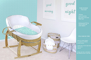 Wicker Baby Bassinet Mock Up