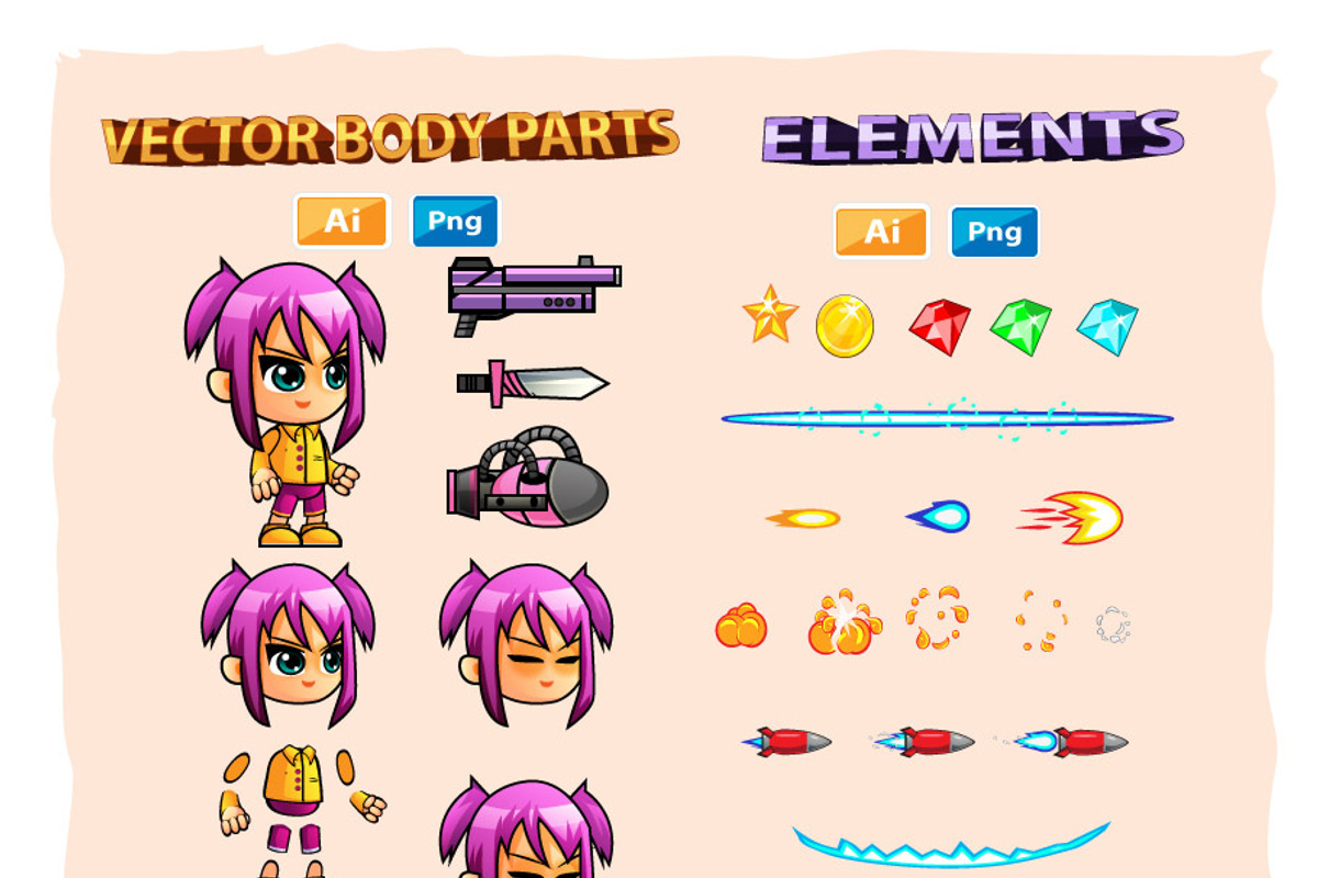 Lily 2D Game Sprites, an Illustration by DionArtworks (Photo 2 of 3)