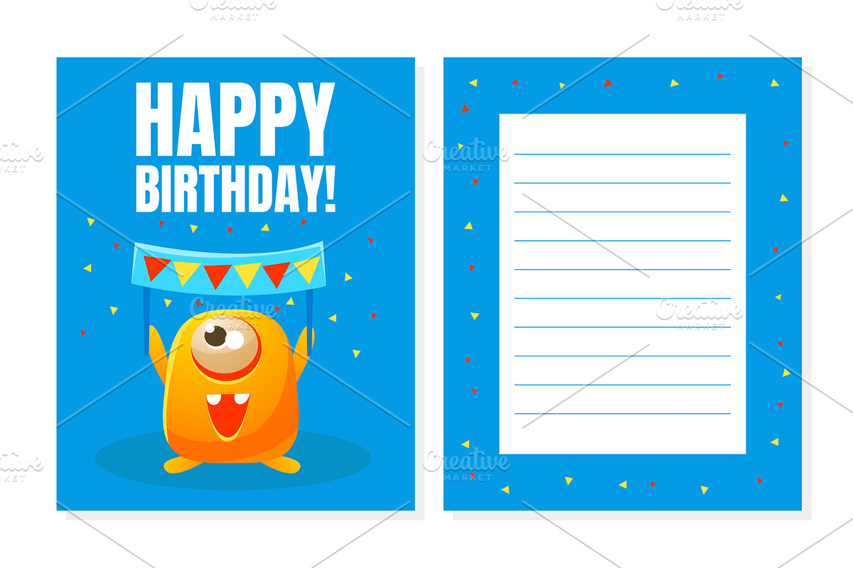 Happy Birthday Banner Template with, an Object Illustration by TopVectors