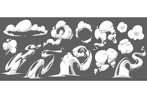 Cartoon smoke effects collection for, an Illustration by art PVP - market