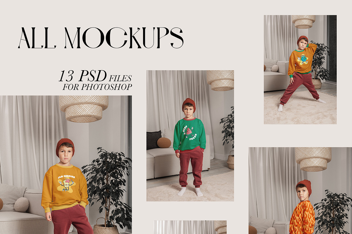 Kids Sweatshirt Model Mockup Bundle, a Shirt Mockup by Neutral Mockups (Photo 3 of 4)
