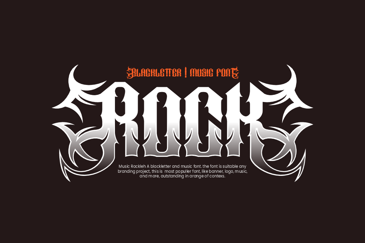 Music Rockleh - Music Font, a Blackletter Font by Iqsiart Studio (Photo 4 of 10)