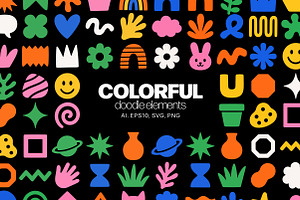 Colorful Doodle Elements, an Object Illustration by Pixels.Craft