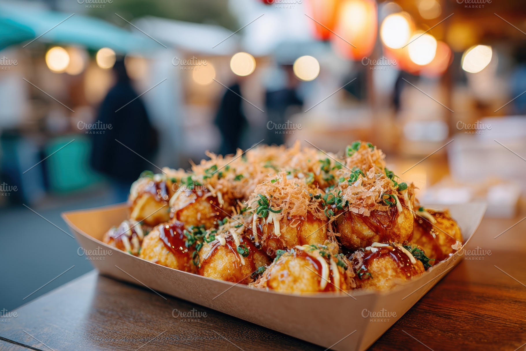 Delicious takoyaki served at an outdoor market, a Food & Drink Photo by AlyaAnd