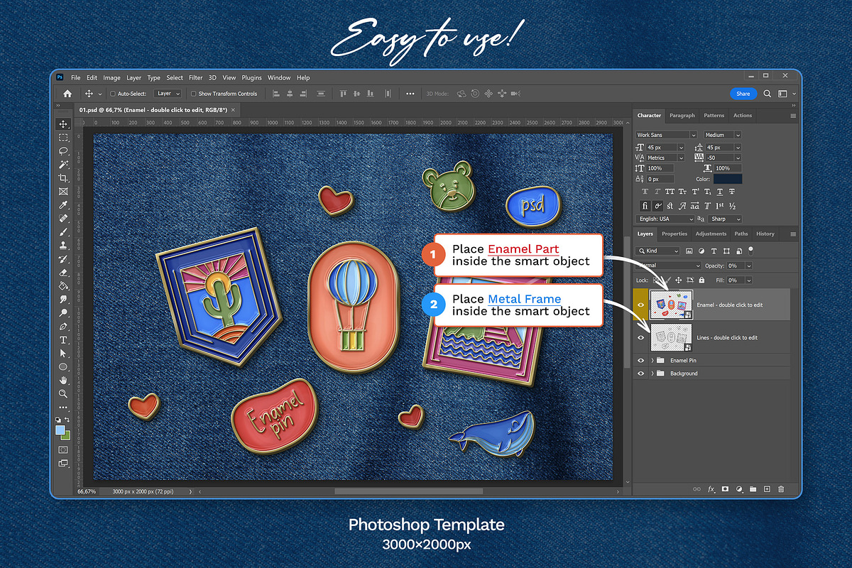 Enamel Pin Template, a Marketing Template by Andrew Skoch Design (Photo 2 of 5)