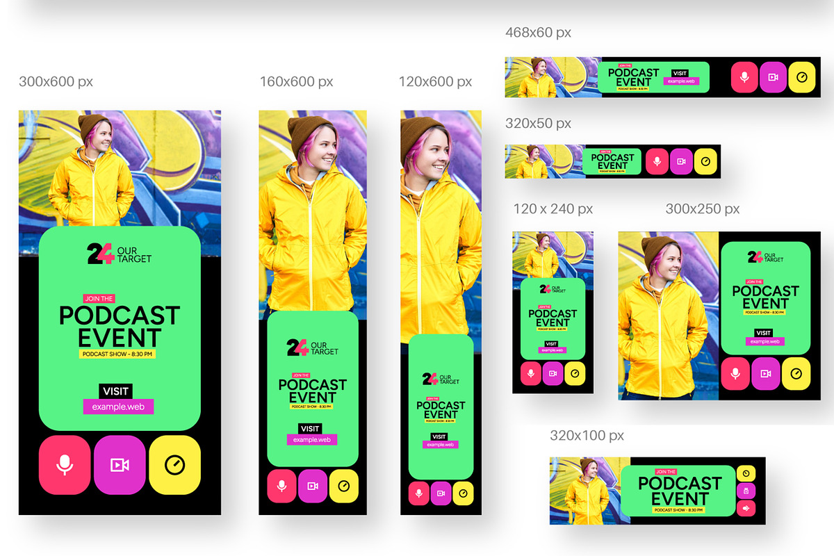 Podcast Event Web Banner Ads, an UI Kit Template by CreativeShaper (Photo 3 of 4)