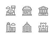 Set line icons of buildings, an Outline Icon by motorama (Thumbnail 1 of 2)