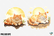 Summer Fat Cat Watercolor, an Illustration by Gemstone (Thumbnail 11 of 12)