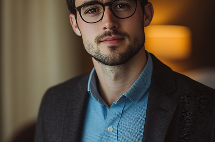Handsome man in smart attire indoors, a Person Photo by Beautiful things