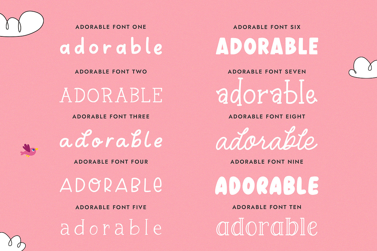 The Adorable Font Bundle (10 Fonts), a Font by Salt & Pepper Designs (Photo 2 of 20)