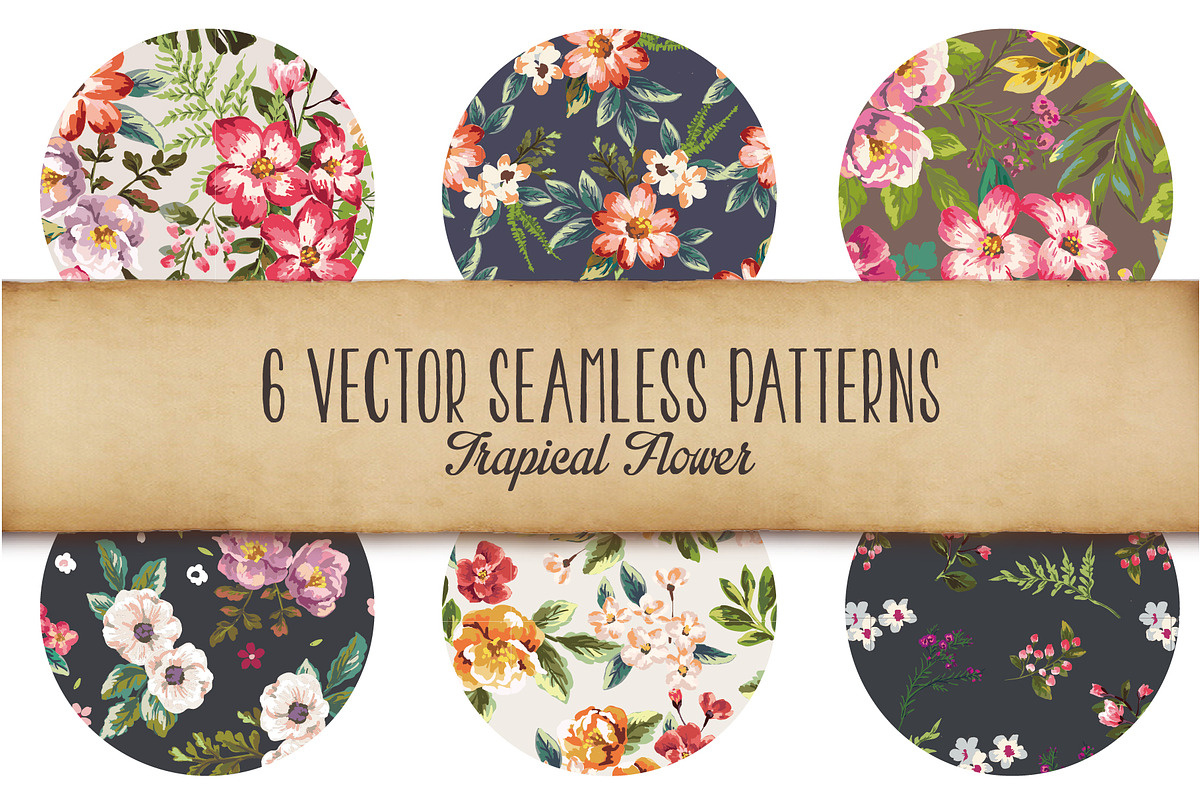 Seamless tropical flowers Vol.3 preview 2