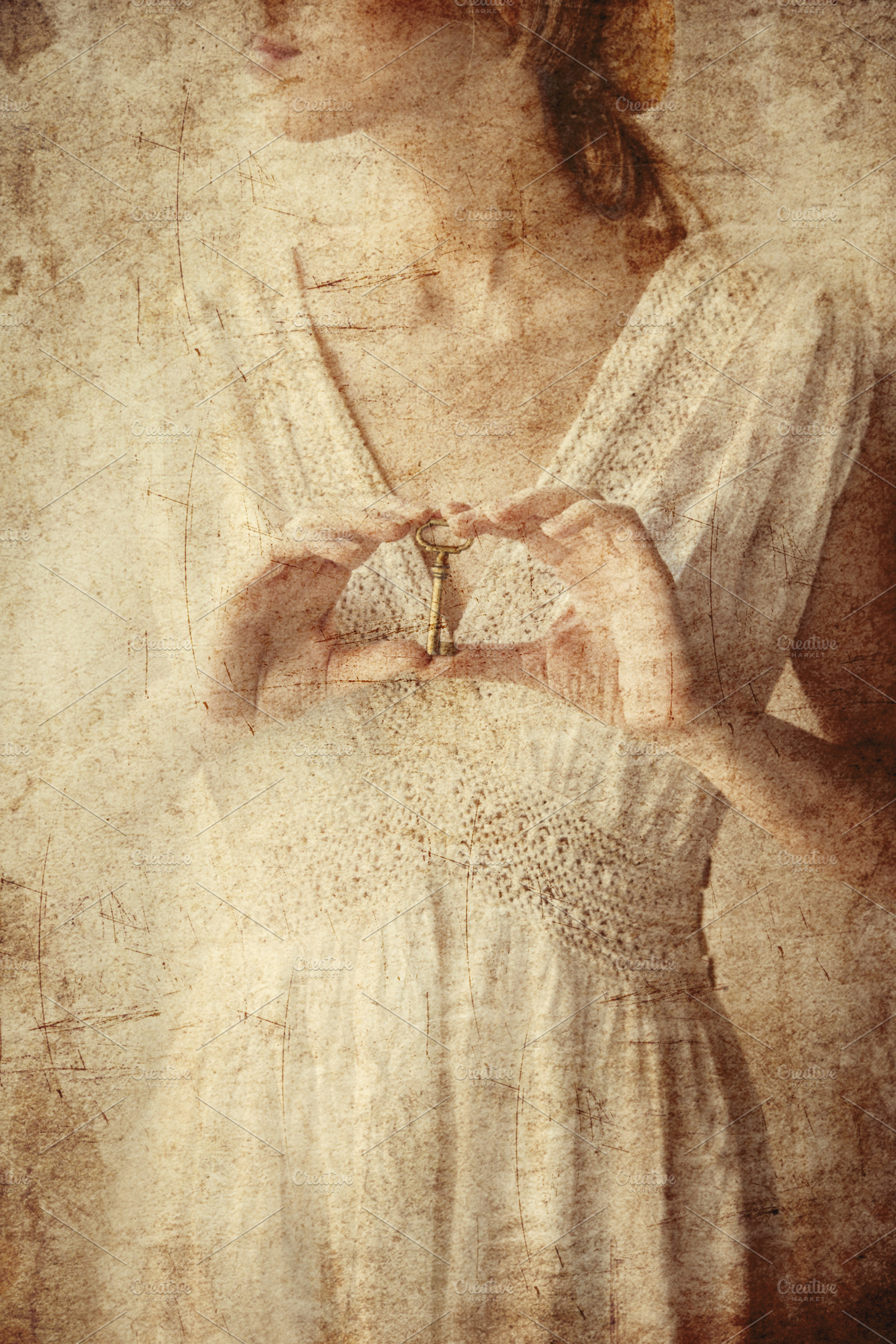Woman holding old key in a hands, a Person Photo by Masson Simon