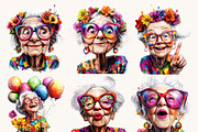 Watercolor Old Lady Quirky Clipart, a Person Illustration by BusyDaydesign (Thumbnail 2 of 8)