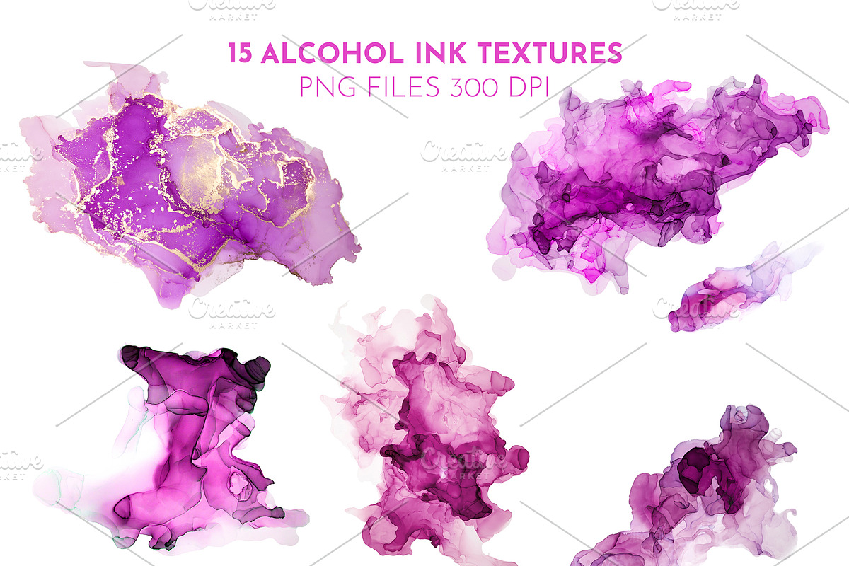 Purple & Pink Alcohol Ink Textures, a Texture Graphic by JSolomatina (Photo 2 of 7)