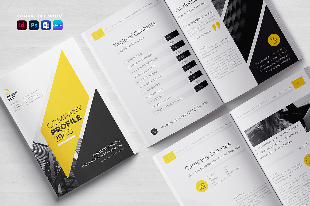 Company Profile Template, a Brochure Template by Designsoul14 (Photo 3 of 10)