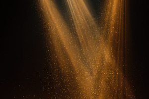 Golden stage lights illuminating spa, a Photo by Pixeness Studio