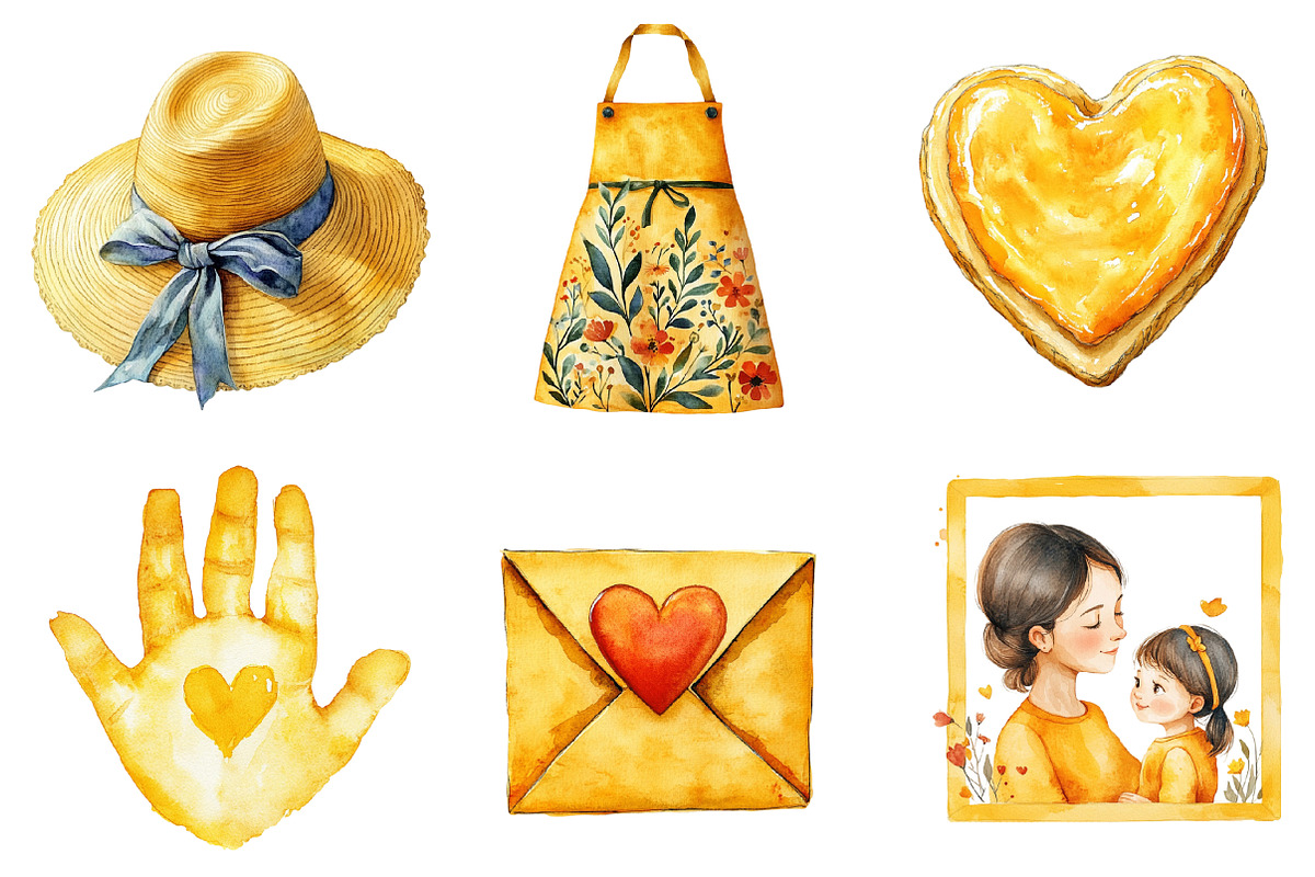Sunny Yellow Mother's Day Clipart, an Illustration by SinaCreation (Photo 2 of 5)