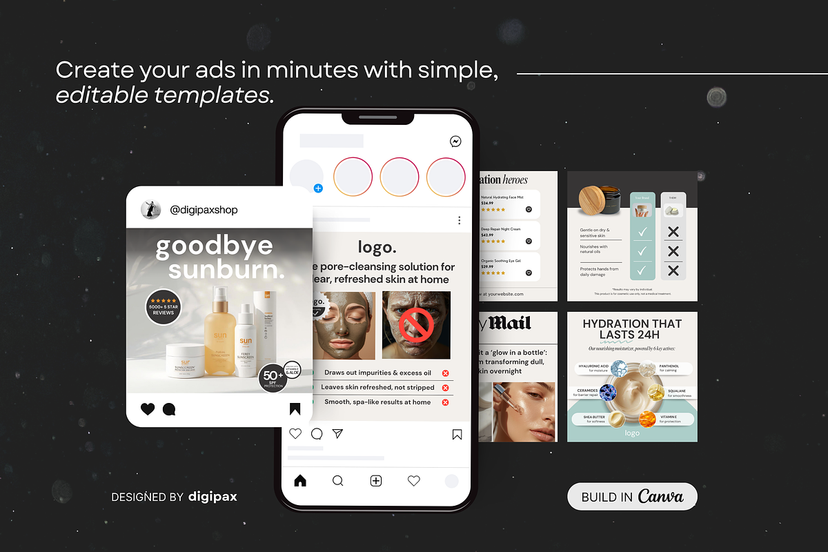 30 Skincare Static Ad Templates Meta preview 4