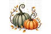 Pumpkins with Autumn Vines, a Decorative Illustration by Bloom Craft Creations (Thumbnail 3 of 12)