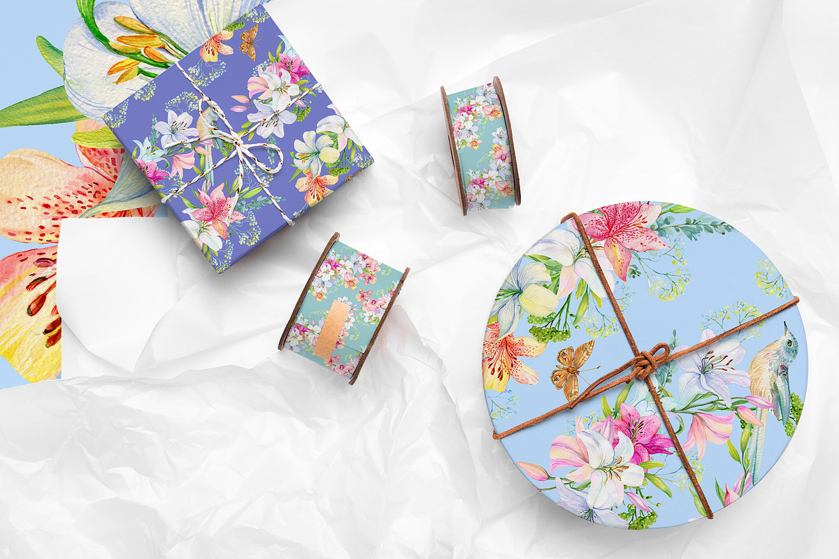 Lilies watercolor set, an Illustration by MitrushovaArt (Photo 12 of 14)